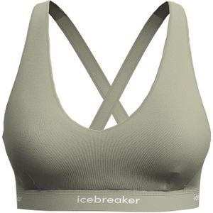 Icebreaker - Dames wandel- en bergkleding - W Merino 125 Cool-Lite Sprite Racerback Bra Ashen voor Dames van Wol - Maat M - Beige