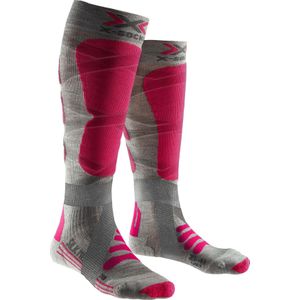 X-Socks - Dames skisokken - Silk Merino 4.0 Lady Gris/Rose voor Dames van Wol - Maat 37-38 - Grijs