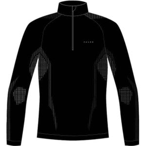 Falke - Wandel- en bergsportkleding - Longsleeve Zip M Black voor Heren van Wol - Maat M - Zwart