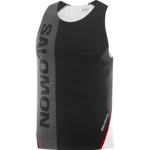 Salomon - Trail / Running kleding - S/Lab Speed Singlet M Deep Black/White voor Heren - Maat M - Zwart