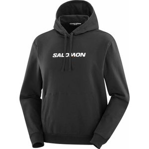 Salomon - Sweatshirts en fleeces - Salomon Logo Perf Hoodie M Deep Black voor Heren van Katoen - Maat M - Zwart
