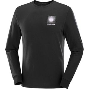 Salomon - T-shirts - Digital Swamp LS Tee M Deep Black voor Heren - Maat M - Zwart