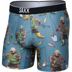 Saxx Underwear - Wandel- en bergsportkleding - Volt Breath Mesh Boxer Brief Water Foul Washed Teal voor Heren - Maat XL - Blauw