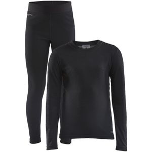 Craft - Kinder thermokleding - Core Warm Baselayer Set Jr Black voor Unisex - Kindermaat 122-128 cm - Zwart