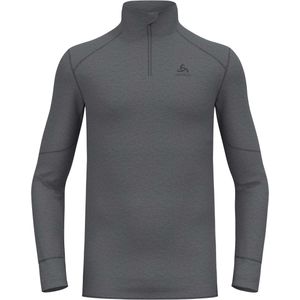 Odlo - Thermokleding - BL Top Turtle Neck LS Half Zip Active X-Warm Odlo Steel Grey Melange voor Heren - Maat XL - Grijs