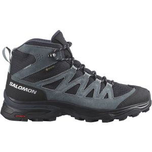 Salomon - Dames wandelschoenen - X Ward Leather Mid Gtx W India Ink/Black/Stormy Weather voor Dames - Maat 6 UK - Grijs