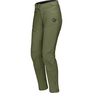 Norrona - Dames mountainbike kleding - Fjora Flex1 Pants W'S Loden Green voor Dames van Softshell - Maat S - Kaki