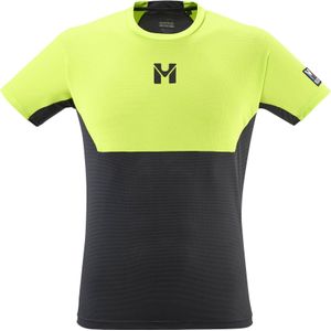 Millet - Trail / Running kleding - Trilogy Sky Tee-Shirt SS M Black Acid Green voor Heren - Maat XL - Groen