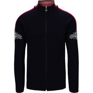 Dale of Norway - Truien - Spirit Jacket Navy/Off White/Raspberry voor Heren van Wol - Maat M - Marine blauw