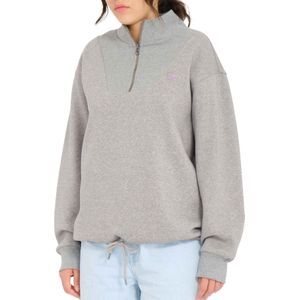 Volcom - Dames sweatshirts en fleeces - Mocker Nucker Heather Grey voor Dames van Katoen - Maat L - Grijs