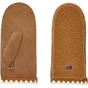 Ugg - W Uggfluff Scalloped Mitten - Skihandschoenen - Chestnut - Gerecycled Polyester