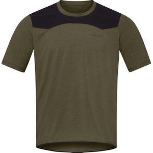 Norrona - Mountainbike kleding - Skibotn Equaliser Tech T-Shirt M'S Olive Night voor Heren - Maat XL - Kaki