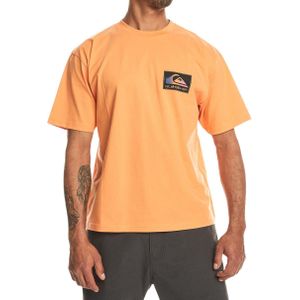 Quiksilver - T-shirts - Back Flash SS Tangerine voor Heren van Katoen - Maat M - Oranje