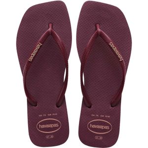 Havaianas - Dames sandalen en slippers - Square Logo Pop Up Purple Soil voor Dames - Maat 39-40 - Bordeauxrood