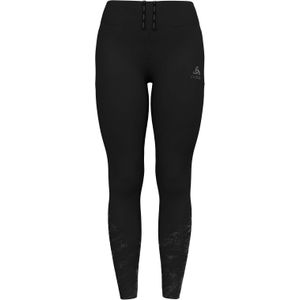 Odlo - Trail / Running dameskleding - Tights Essential Print Black voor Dames - Maat S - Zwart