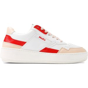 MoEa - Sneakers - MoEa Apple Tri-White Red voor Heren van Katoen - Maat 44 - Wit