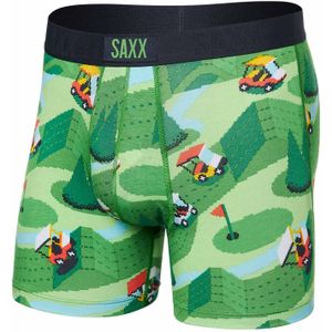 Saxx Underwear - Wandel- en bergsportkleding - Vibe Super Soft Boxer Brief Excite Carts Green voor Heren - Maat XL - Groen