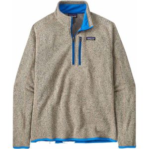 Patagonia - Wandel- en bergsportkleding - M's Better Sweater 1/4 Zip Oar Tan W/Vessel Blue voor Heren van Gerecycled Polyester - Maat S - Blauw