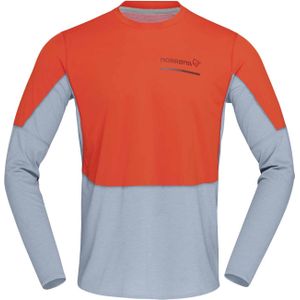 Norrona - Trail / Running kleding - Senja Equaliser Lightweight Long Sleeve M'S Arednalin voor Heren van Gerecycled Polyester - Maat M - Oranje