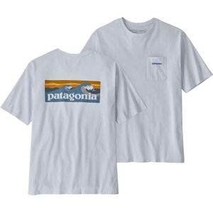 Patagonia - T-shirts - M's Boardshort Logo Pocket Responsibili-Tee White voor Heren van Gerecyclede materialen - Maat XL - Wit