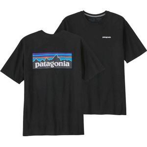 Patagonia - T-shirts - M's P-6 Logo Responsibili-Tee Black voor Heren van Katoen - Maat L - Zwart