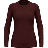 Odlo - Dames thermokleding - BL Top Crew Neck LS Merino 200 W Fudge voor Dames van Wol - Maat S - Bordeauxrood