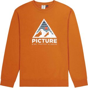 Picture Organic Clothing - Sweatshirts en fleeces - Authentic Crew Sunset voor Heren van Katoen - Maat S - Oranje