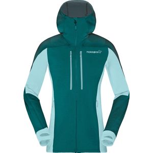 Norrona - Dames fleeces - Trollveggen Powerstretch Pro Zip Hood W'S Everglade voor Dames van Wol - Maat M - Blauw