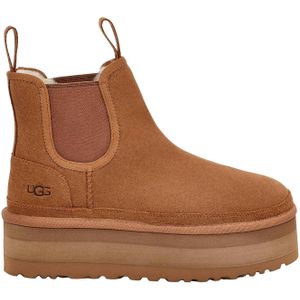 Ugg - Dameslaarzen - W Neumel Platform Chelsea Chestnut voor Dames van Wol - Maat 5 US - Bruin