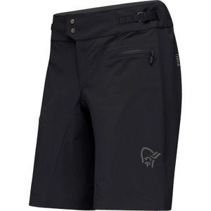Norrona - Dames mountainbike kleding - Fjora Flex1 Light Shorts W'S Caviar Black voor Dames van Softshell - Maat M - Zwart