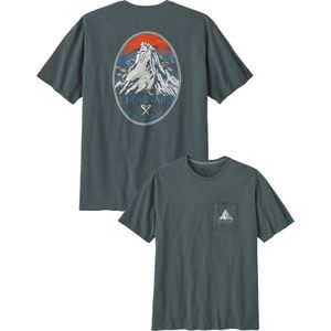 Patagonia - T-shirts - M's Chouinard Crest Pocket Responsibili-Tee Nouveau Green voor Heren van Katoen - Maat L - Groen