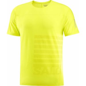 Salomon - Trail / Running kleding - Sense Aero SS Tee Gfx M Sulphur Spring/Citronelle voor Heren - Maat M - Geel