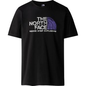 The North Face - T-shirts - M S/S Rust 2 Tee TNF Black voor Heren van Katoen - Maat S - Zwart