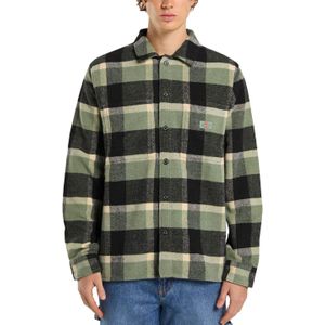 Dickies - Blouses - Plaid Coaling LS Shirt Sea Spray voor Heren van Wol - Maat L - Groen