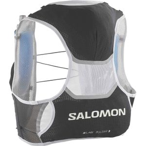 Salomon - Trail / Running rugzakken en riemen - S/Lab Pulsar 3 Set Black/White voor Unisex - Maat L - Zwart