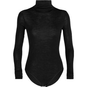 Icebreaker - Dames thermokleding - W Merino Queens LS High Neck Bodysuit Black voor Dames van Wol - Maat M - Zwart