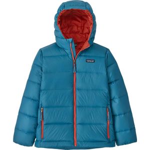 Patagonia - Kinder fleeces / donsjassen - K's Hi-Loft Down Sweater Hoody Wavy Blue voor Unisex - Kindermaat XL - Blauw