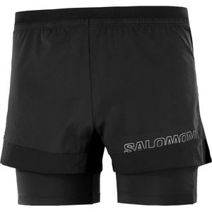 Salomon - Trail / Running kleding - Cross 2In1 Shorts M Deep Black voor Heren - Maat M - Zwart
