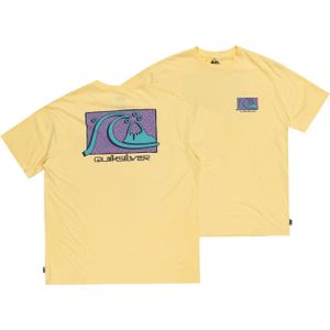 Quiksilver - T-shirts - Take Us Back Bubble SS Mellow Yellow voor Heren van Katoen - Maat L - Geel