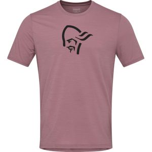 Norrona - Wandel- en bergsportkleding - Femund Equaliser Merino T- Shirt M'S Grape Shake voor Heren van Wol - Maat L - Roze