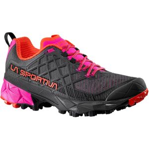 La Sportiva - Trailschoenen - Akyra II W Carbon/Cherry Tomato voor Dames - Maat 39 - Grijs