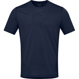 Norrona - Wandel- en bergsportkleding - Femund Equaliser Merino T- Shirt M'S Indigo Night Blue voor Heren van Wol - Maat M - Marine blauw
