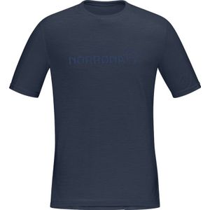 Norrona - Wandel- en bergsportkleding - Falketind Equaliser Merino T-Shirt M Indigo Night voor Heren van Wol - Maat S - Marine blauw