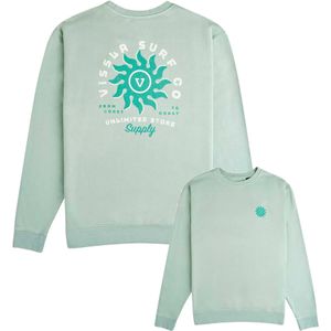 Vissla - Spins Crew Fleece - Sweatshirt - Groen - Heren van Katoen