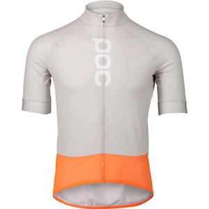 POC - Mountainbike kleding - M's Essential Road Logo Jersey Granite Grey/Zink Orange voor Heren - Maat XL - Oranje