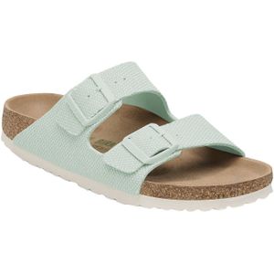 Birkenstock - Dames sandalen en slippers - Arizona W Rough Canvas Surf Green Vegan voor Dames - Maat 36 - Groen