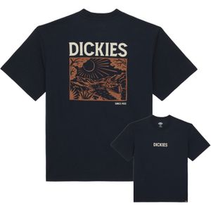 Dickies - T-shirts - Patrick Springs Tee SS Dark Navy voor Heren van Katoen - Maat XL - Marine blauw
