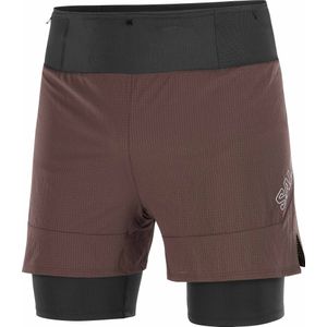 Salomon - Sense 2In1 Shorts - Bruin - Heren - Siliconen
