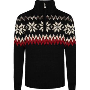 Dale of Norway - Truien - Myking M Sweater Black / Raspberry / Off White voor Heren van Wol - Maat M - Zwart