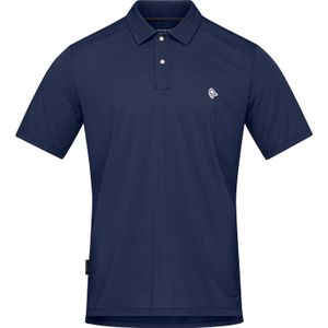 Norrona - Wandel- en bergsportkleding - Femund Equaliser Merino Polo Shirt M'S Indigo Night Blue voor Heren van Wol - Maat L - Marine blauw